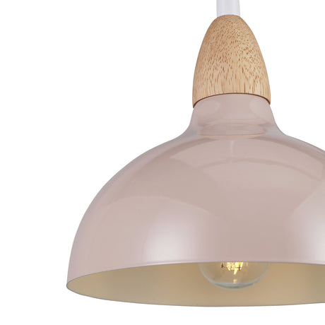 Oak Taklampa Ø19 Glossy Beige Pink-Lampconcept.se