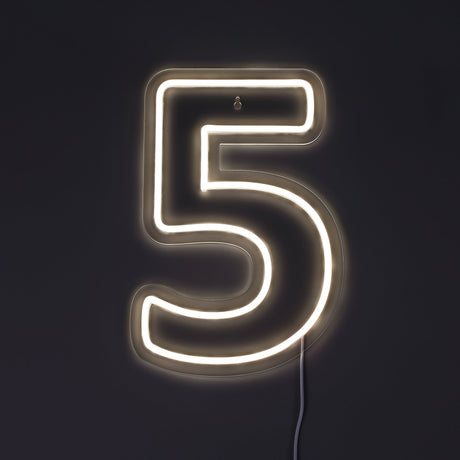 Siffra 5 Neonvägglampa-Lampconcept.se
