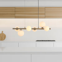 Valencia Small Långbordstaklampa 63cm Mässing/Opal