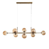 Seti Långbordstaklampa Borstad Mässing/Amber-Lampconcept.se