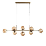 Seti Långbordstaklampa Borstad Mässing/Amber-Lampconcept.se