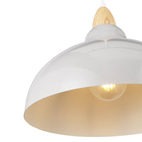 Oak Taklampa Ø35 Ljust Trä