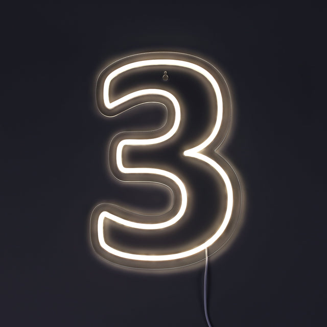 Siffra 3 Neonvägglampa-Lampconcept.se