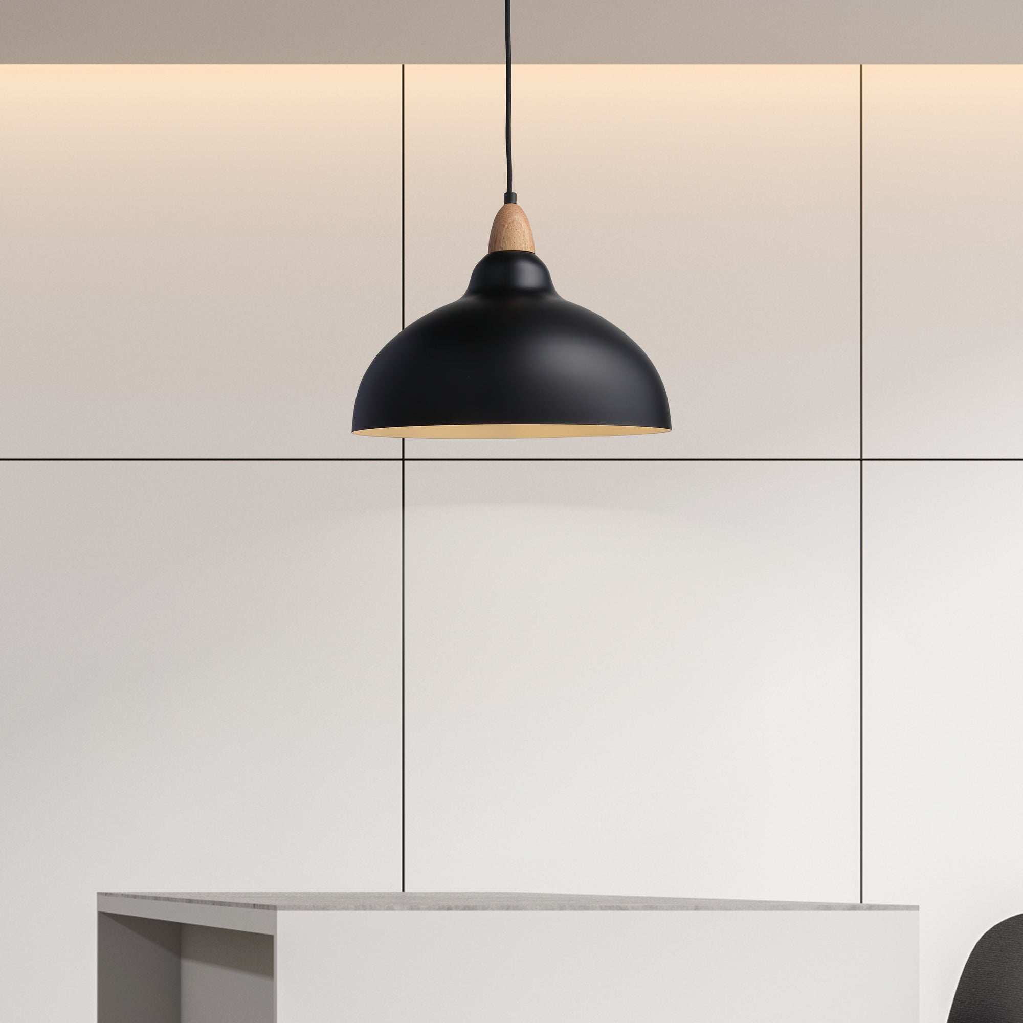 Oak Taklampa Ø35 Ljust Trä