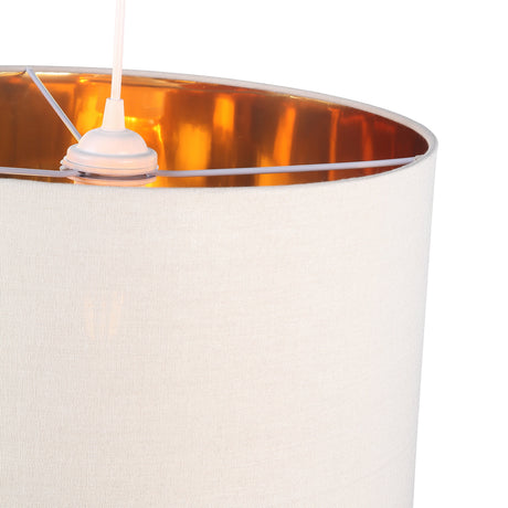Drum Taklampa Ø40 Linne/mässing-Lampconcept.se