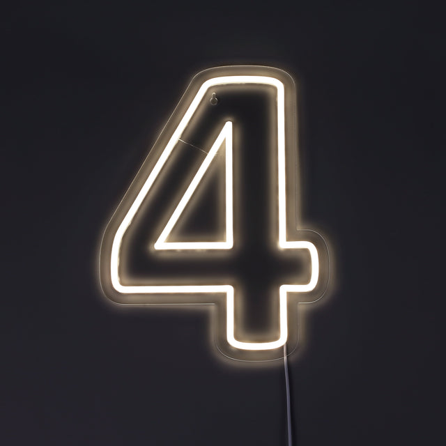 Siffra 4 Neonvägglampa-Lampconcept.se