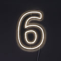 Siffra 6 Neonvägglampa