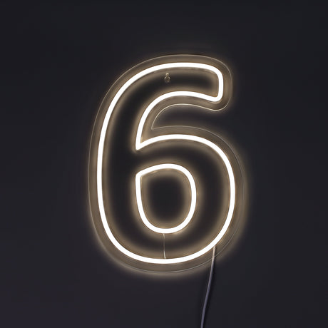 Siffra 6 Neonvägglampa-Lampconcept.se
