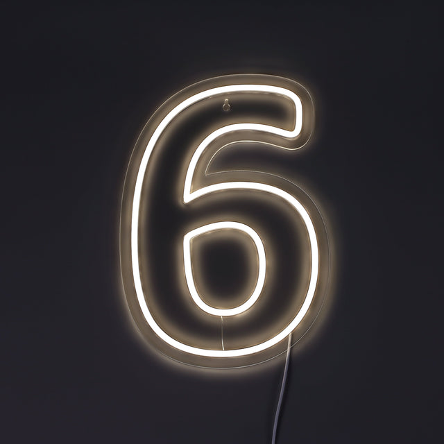 Siffra 6 Neonvägglampa-Lampconcept.se