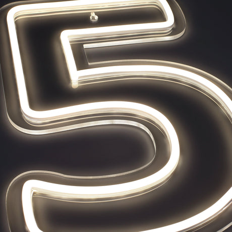 Siffra 5 Neonvägglampa-Lampconcept.se