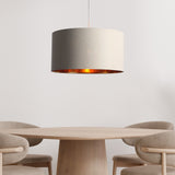 Drum Taklampa Ø50 Linne/Mässing-Lampconcept.se