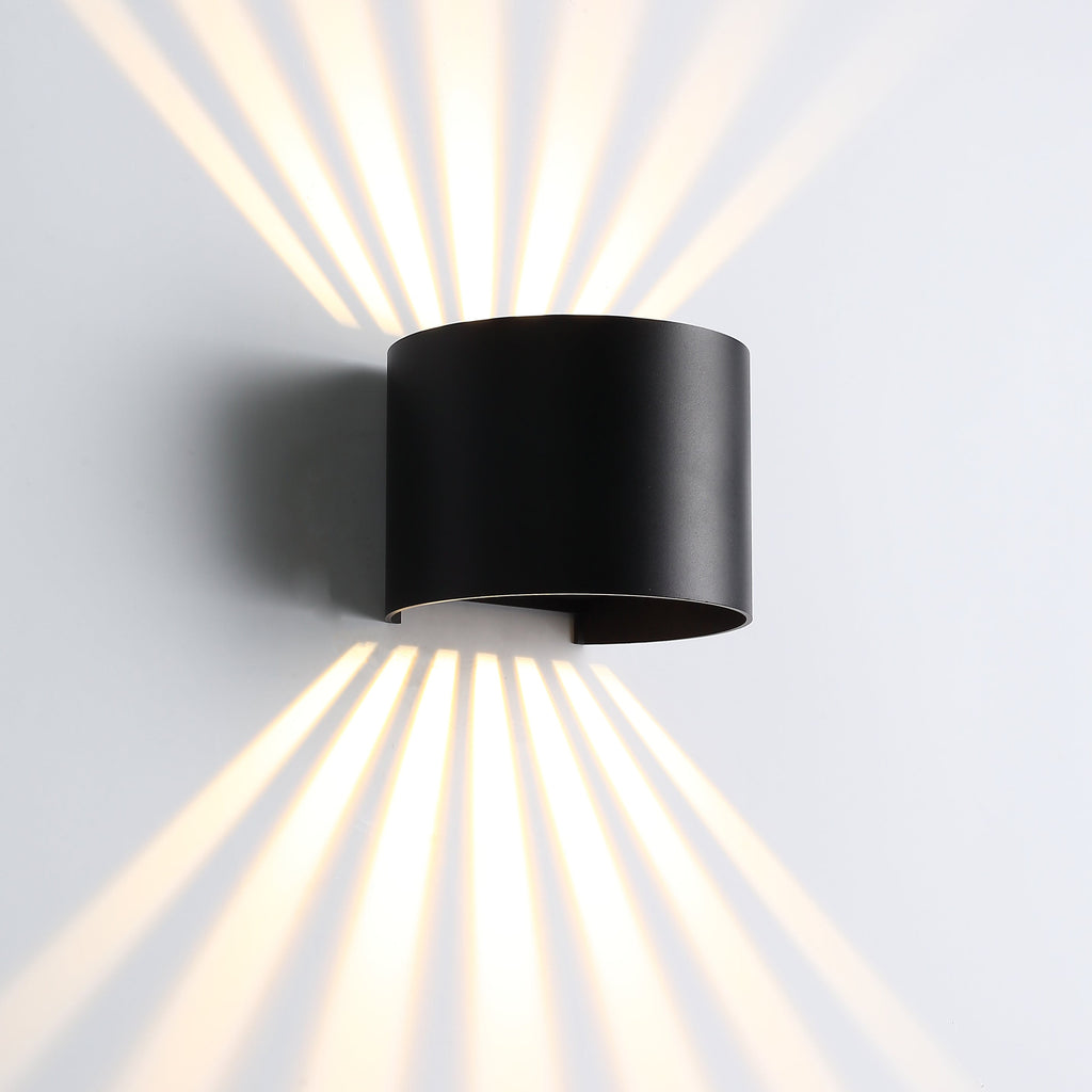 Sunset Round IP65 6W Utomhusvägglampa Svart