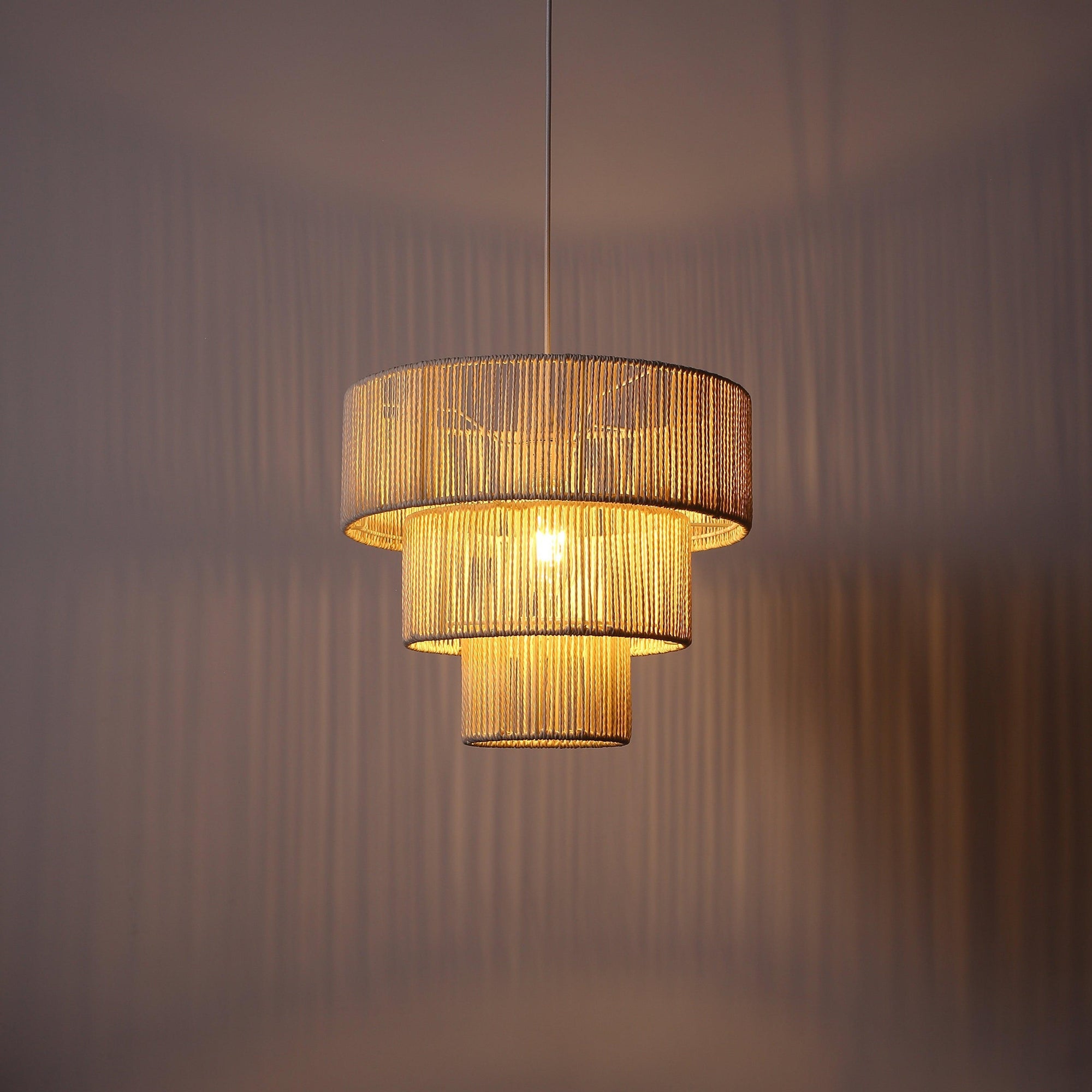 Ronda Braided Taklampa Ø40 Raw White