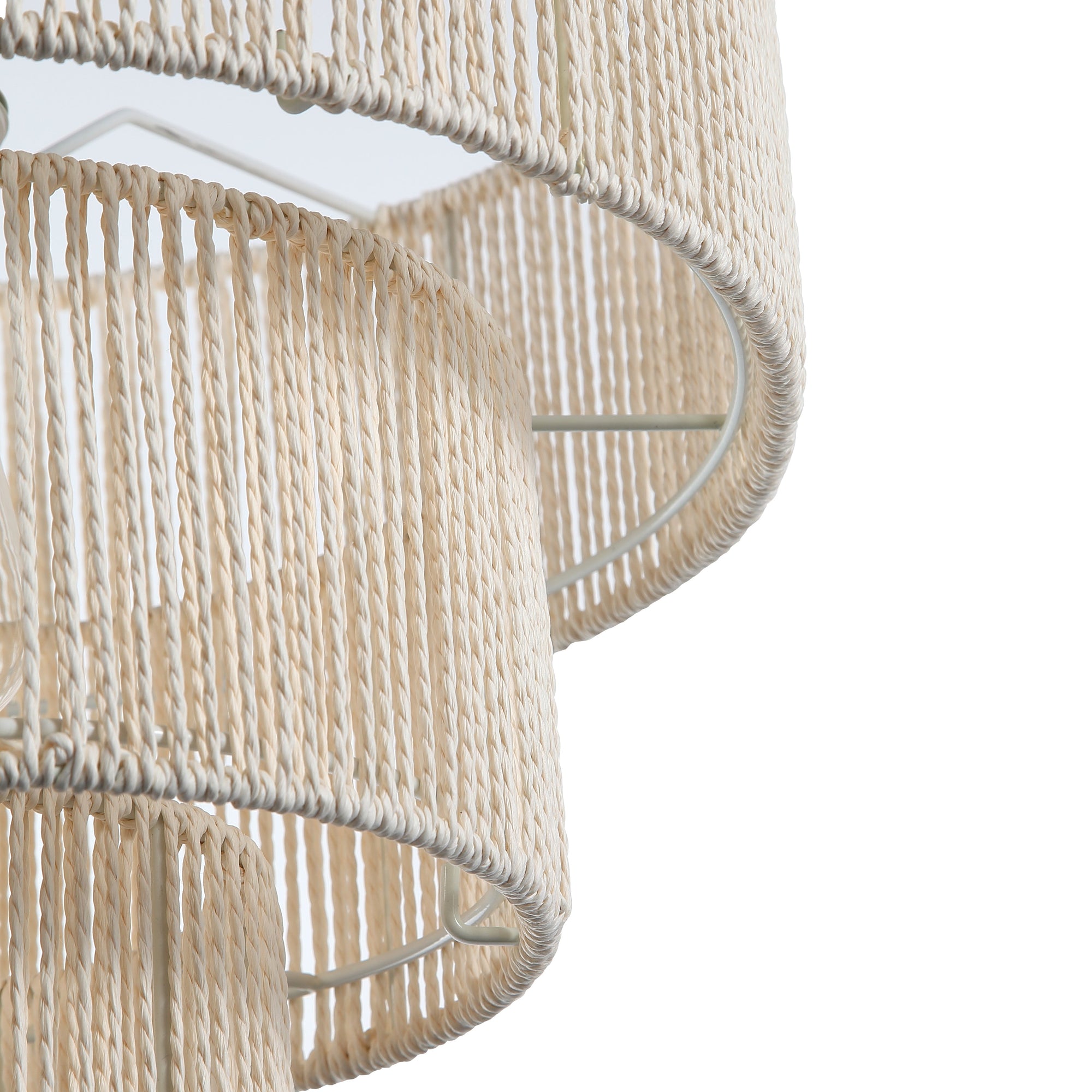 Ronda Braided Taklampa Ø40 Raw White