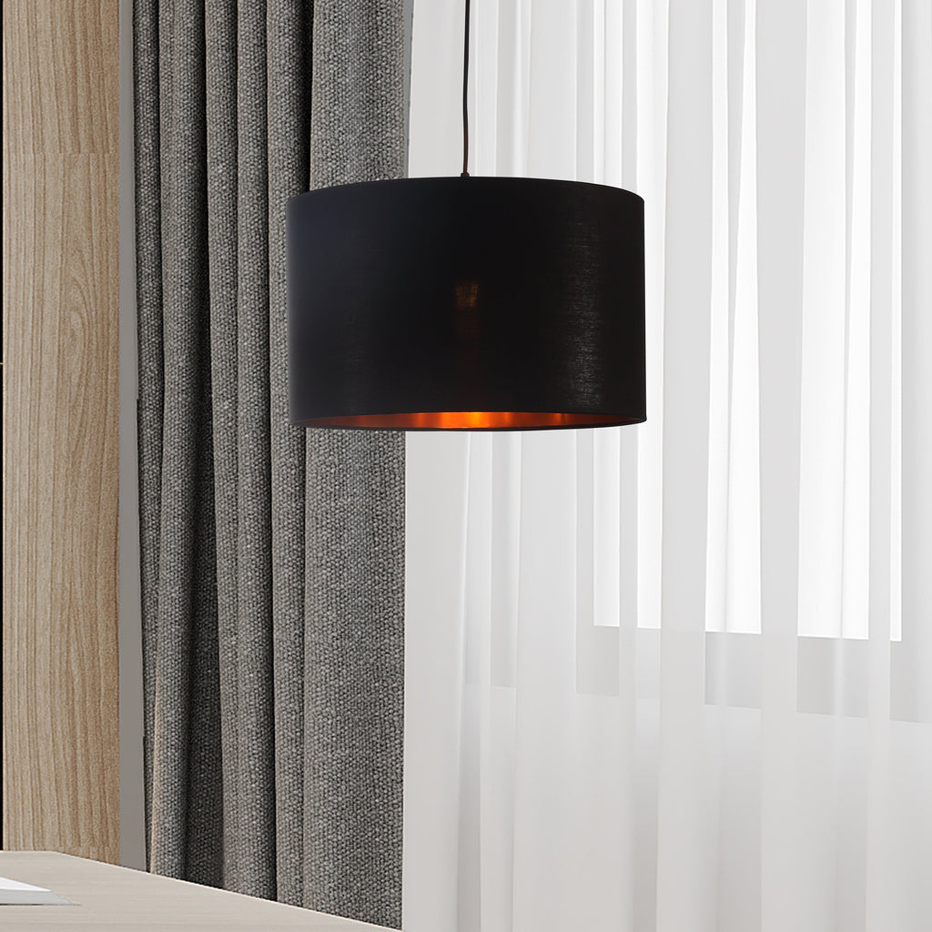 Drum Taklampa Ø40  Svart/Mässing