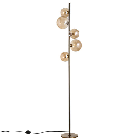 Valencia Golvlampa Mässing/Amber-Lampconcept.se