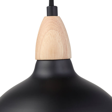 Oak Taklampa Ø19 Ljus Trä/Svart-Lampconcept.se
