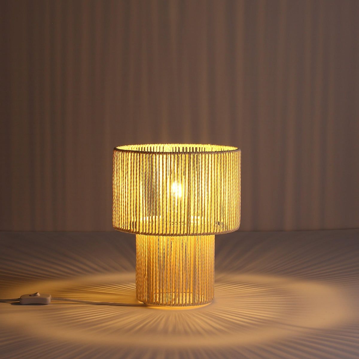 Braided Bordslampa Raw White