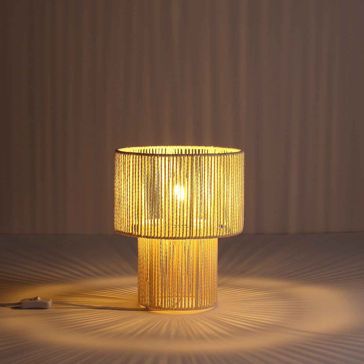Braided Bordslampa Raw White