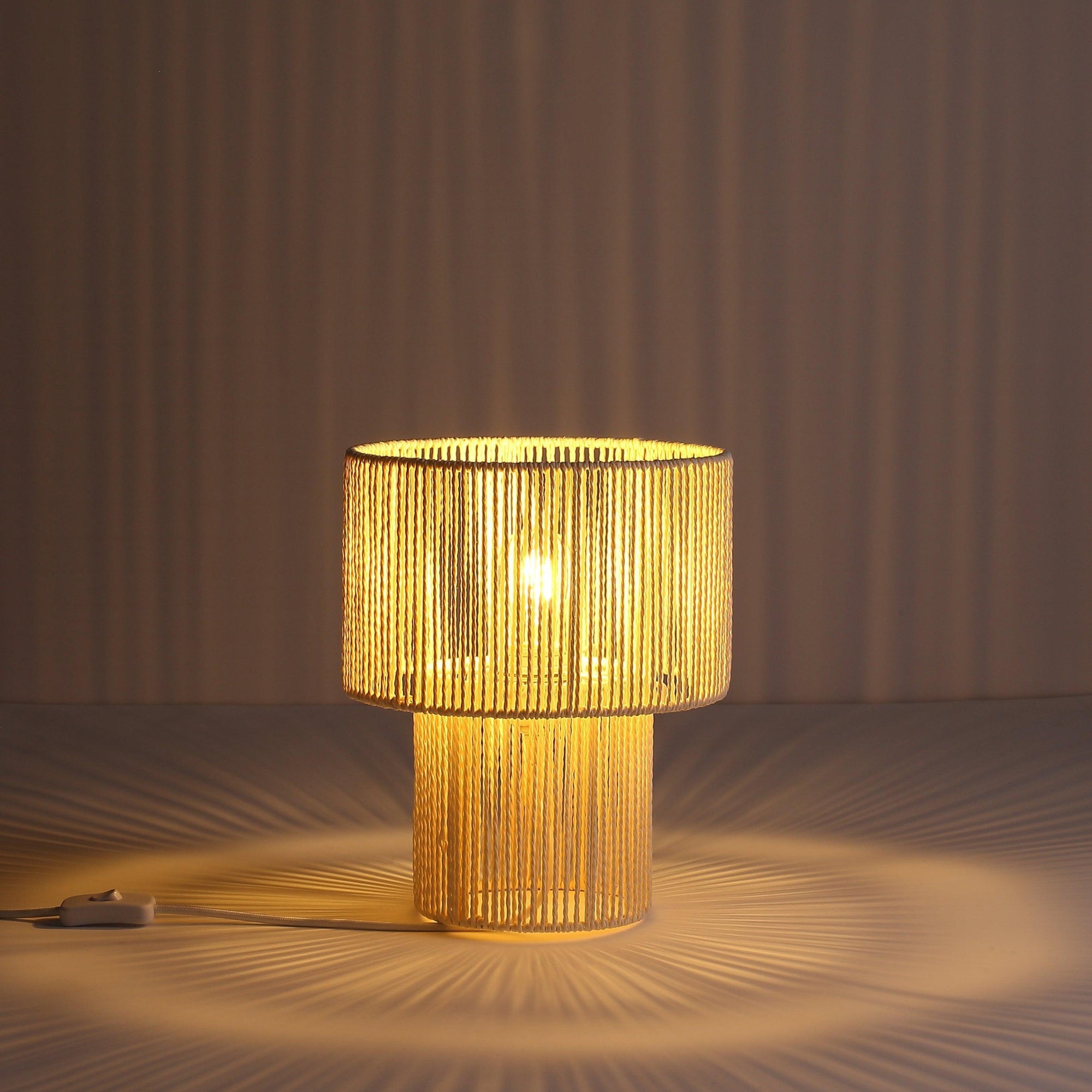 Braided Bordslampa Raw White