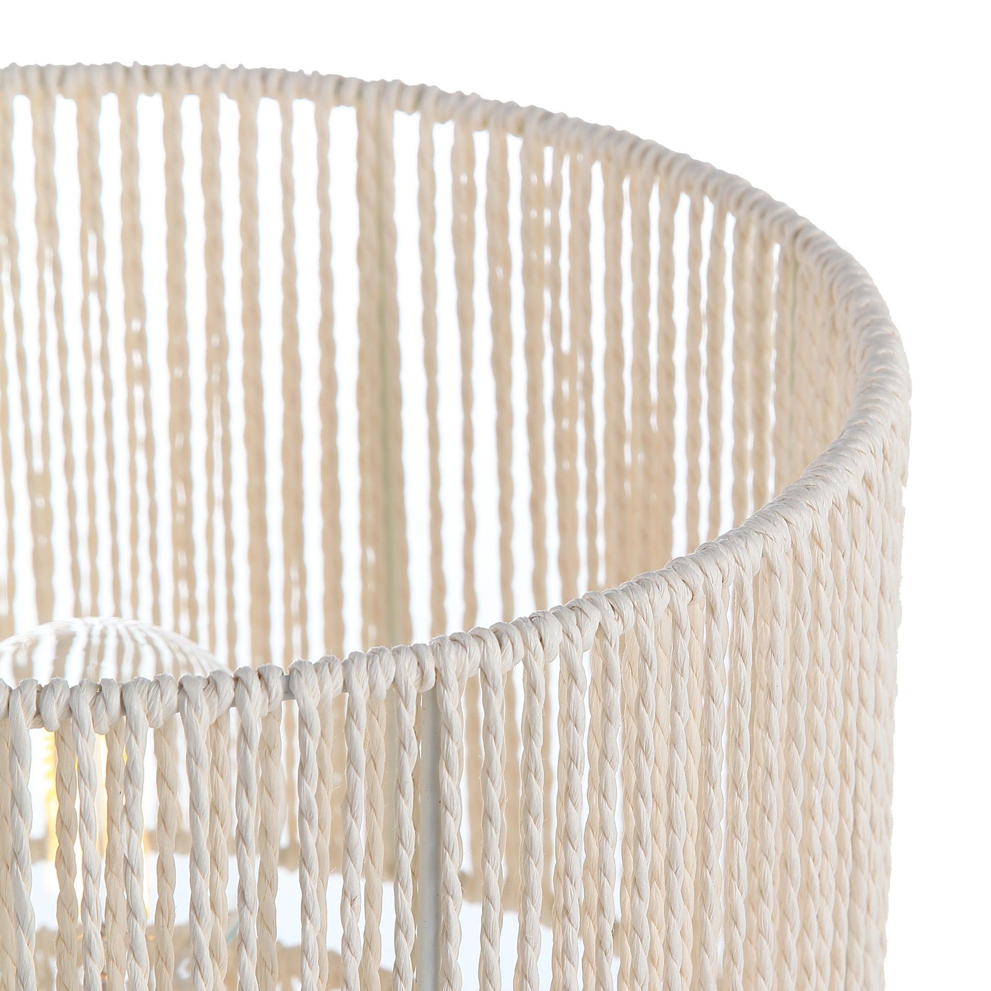 Braided Bordslampa Raw White