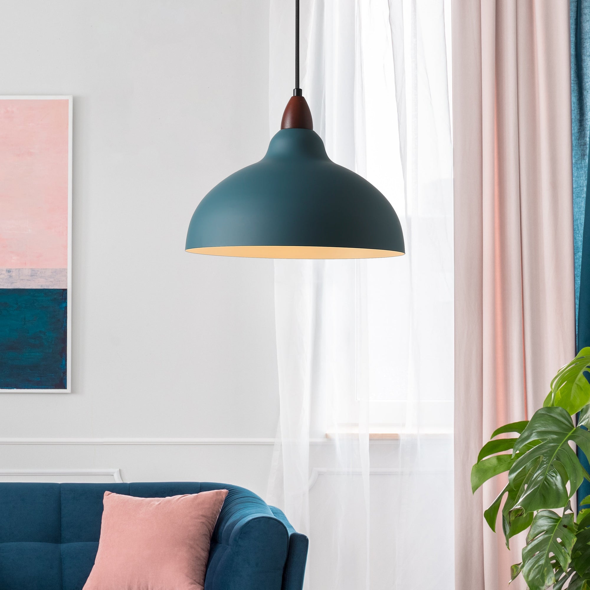 Oak Taklampa Ø35 Mörkt Trä