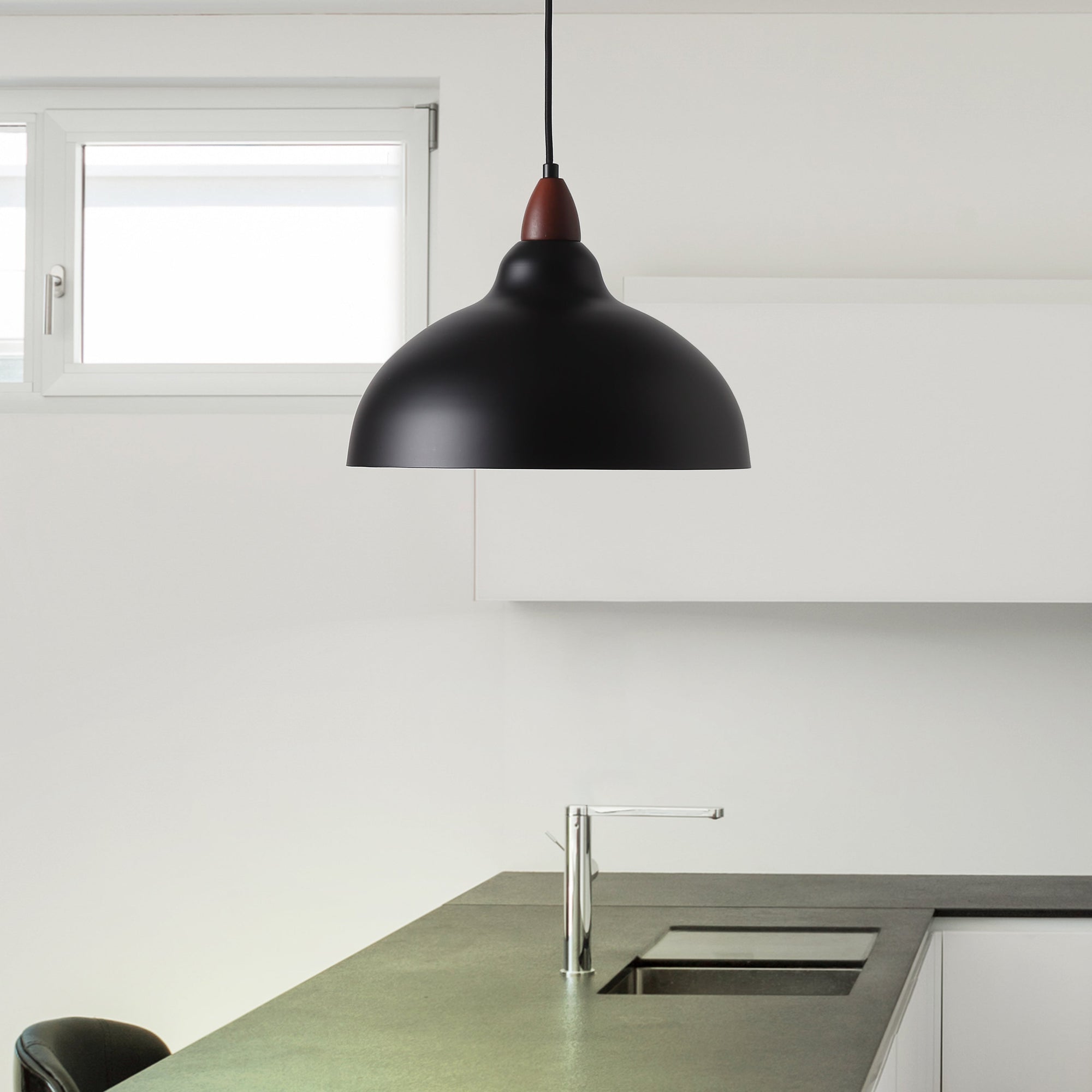 Oak Taklampa Ø35 Mörkt Trä