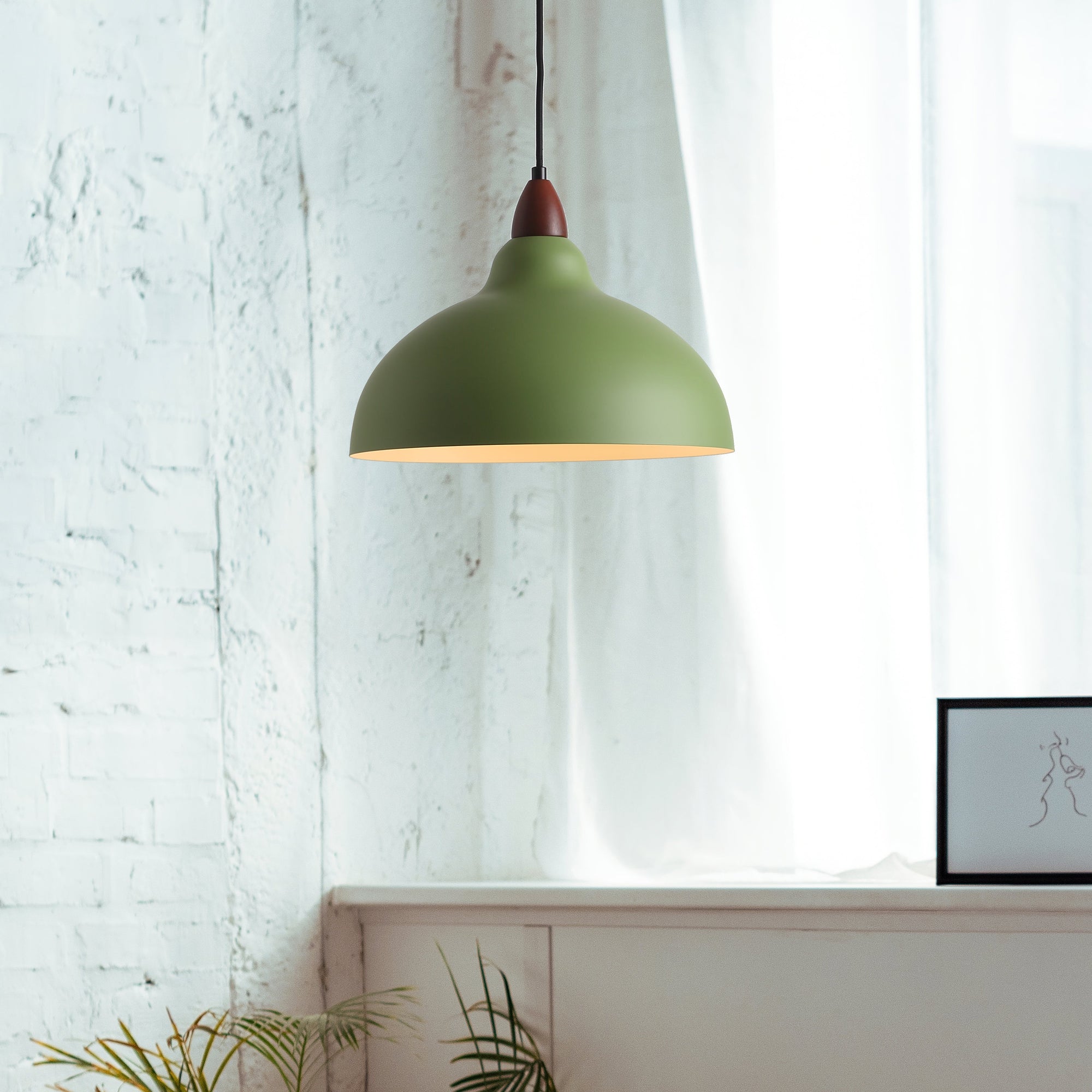 Oak Taklampa Ø35 Mörkt Trä