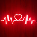 Heartbeat Neonskylt Röd