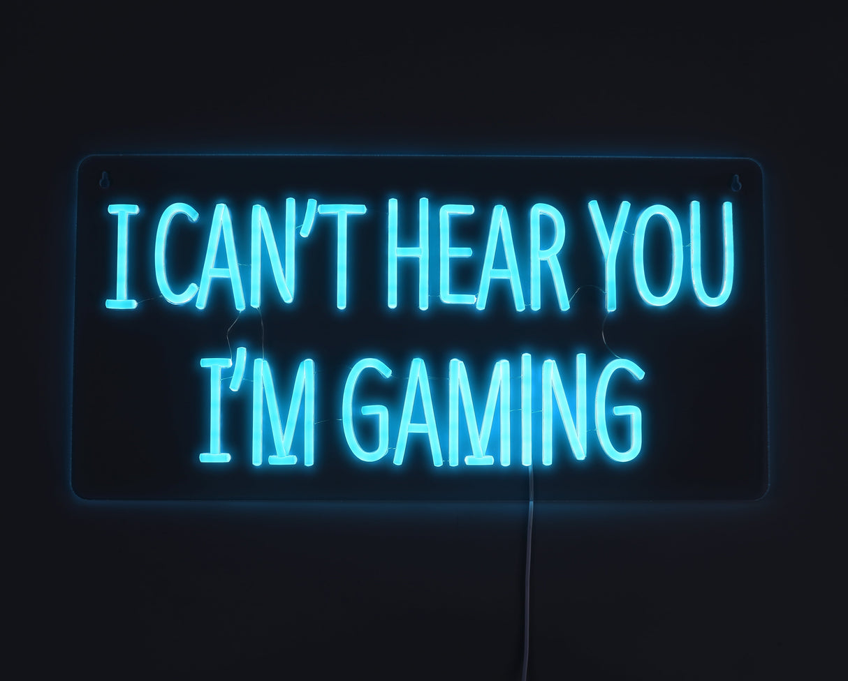 I Cant Hear You Im Gaming Neon Vägglampa-Lampconcept.se