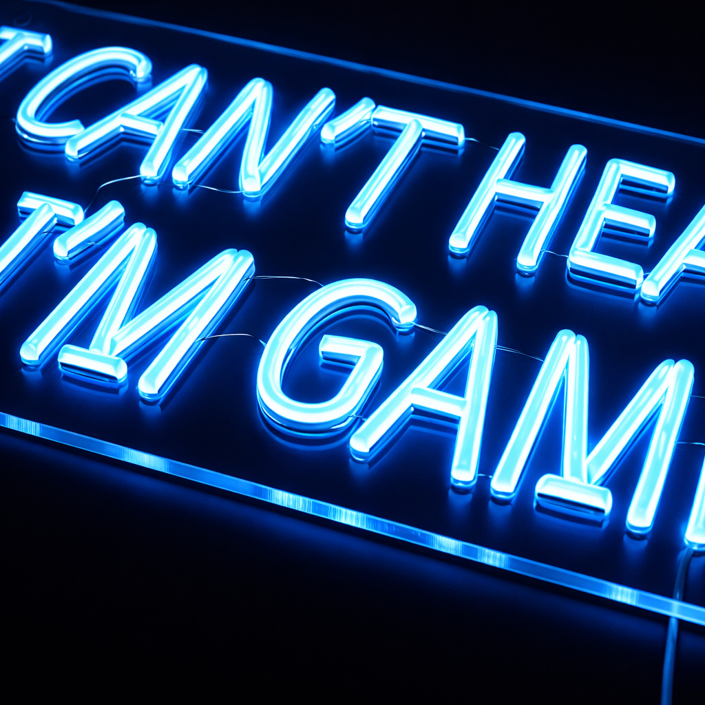 I Cant Hear You Im Gaming Neon Vägglampa