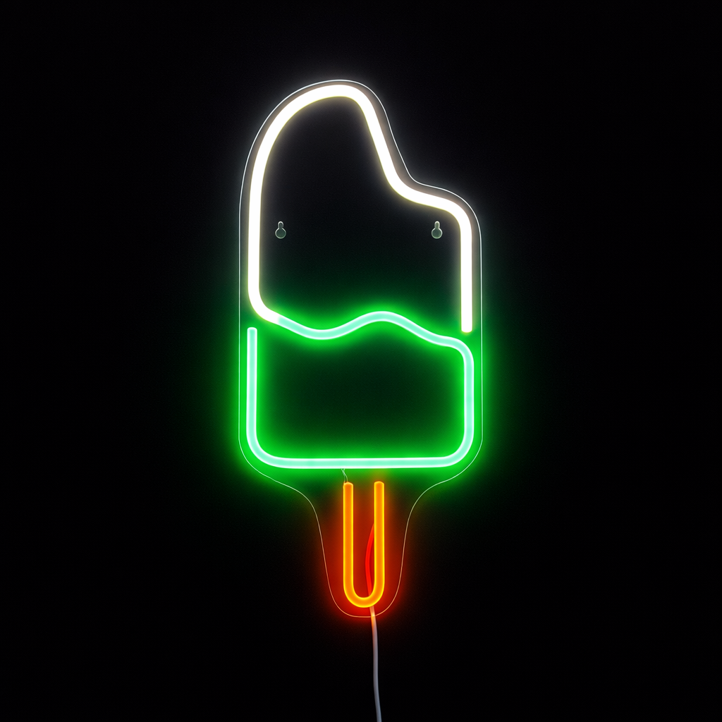 Ice Cream Neonskylt Grön/Vit