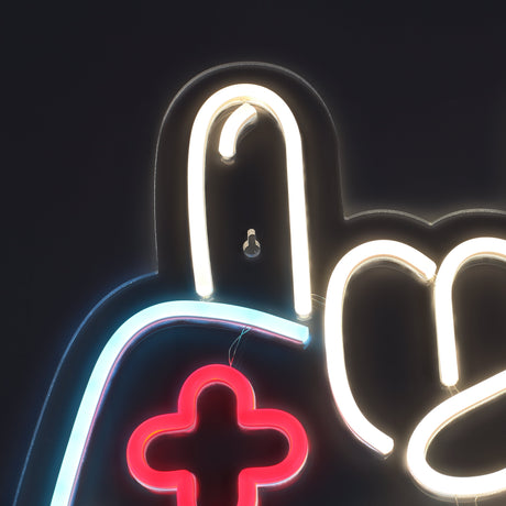 Joystick Hand Sign Neon Vägglampa