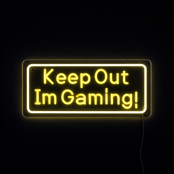 Keep Out Im Gaming Neon Vägglampa