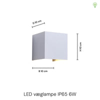 LED Vägglampa Utomhus IP54 6W