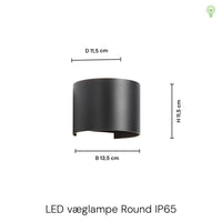 LED Vägglampe Utomhus Round 6W IP54