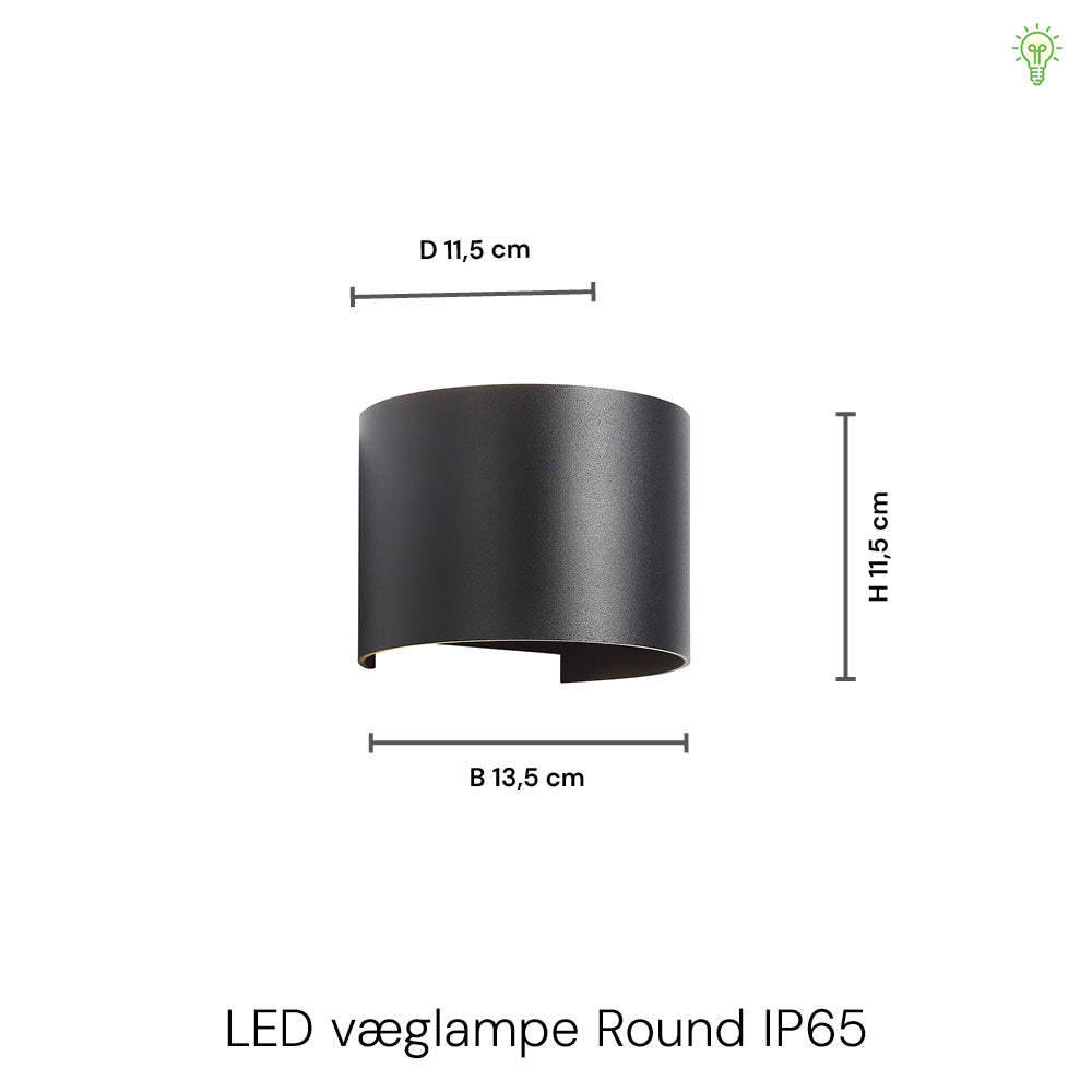 LED Vägglampe Utomhus Round 6W IP54