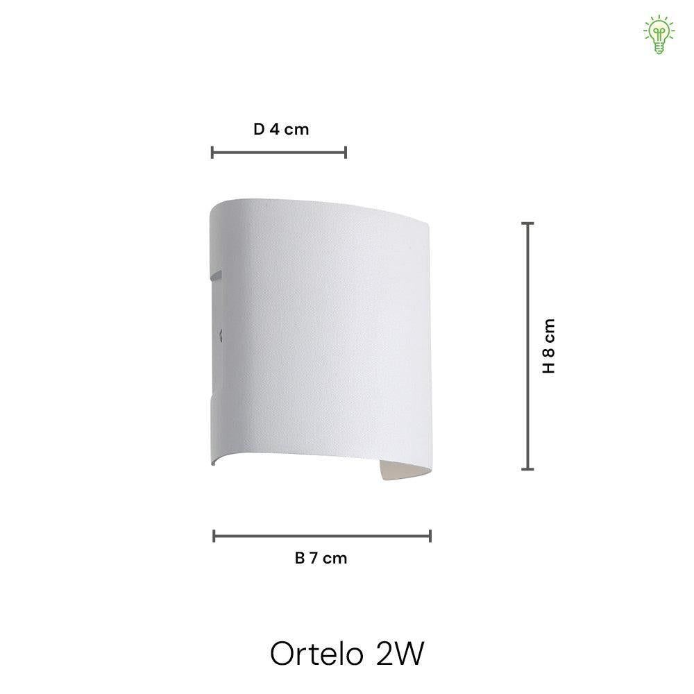 Ortelo 2W 7cm Vägglampa