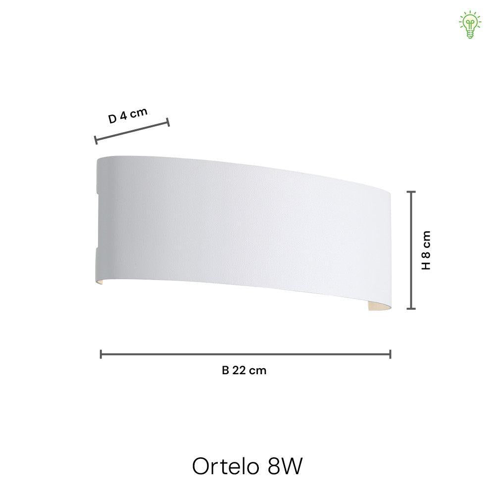 Ortelo 8W 22cm Vägglampa