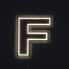 Bokstav F Neon Vägglampa