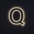 Bokstav Q Neonskylt