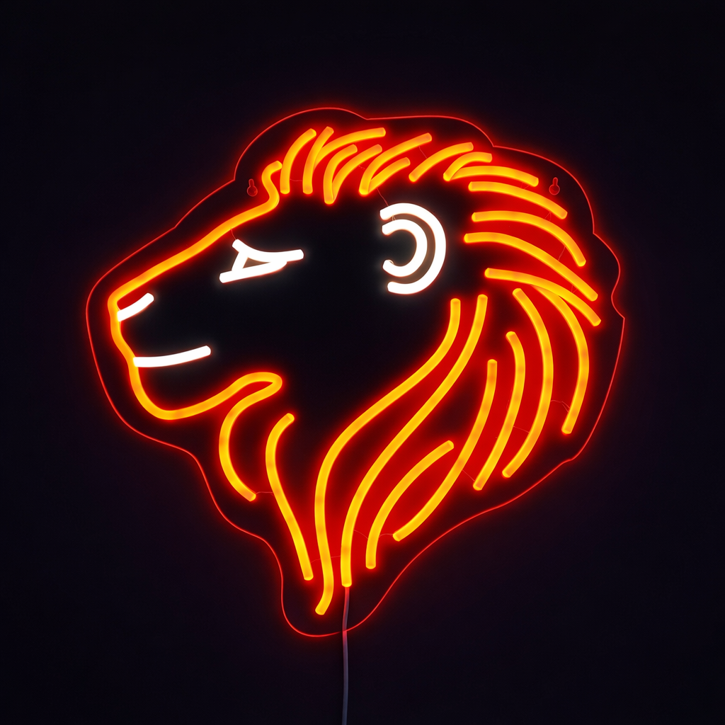 Lion Neon Vägglampa