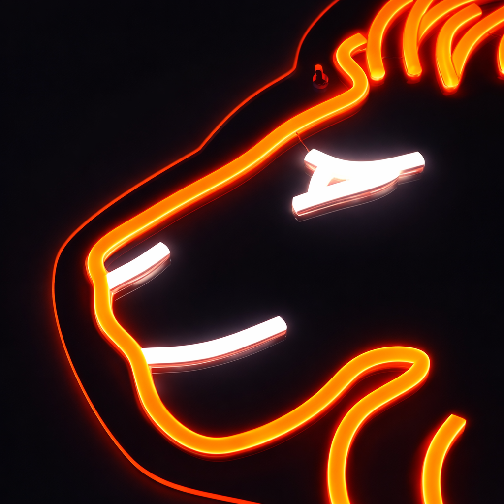 Lion Neon Vägglampa