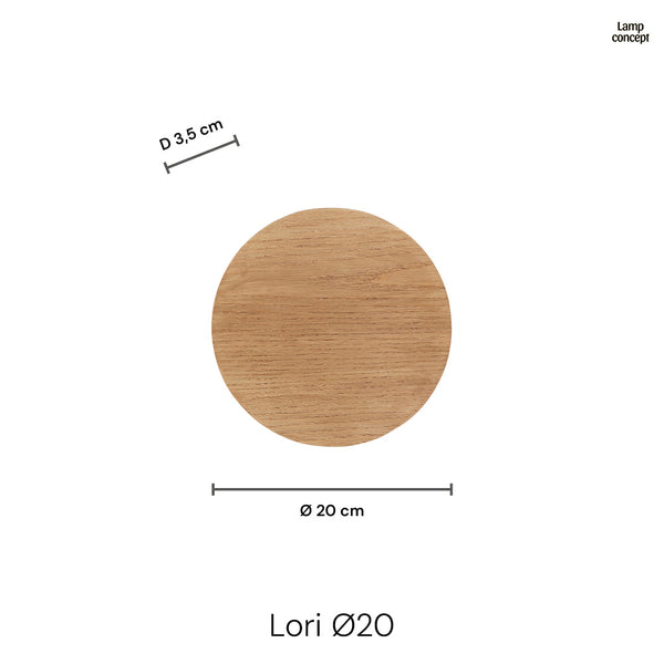 Lori Vägglampa Ø20 Trä