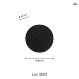 Lori Vägglampa Ø20 Svart Trä-Lampconcept.se