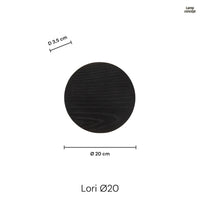 Lori Vägglampa Ø20 Svart Trä-Lampconcept.se