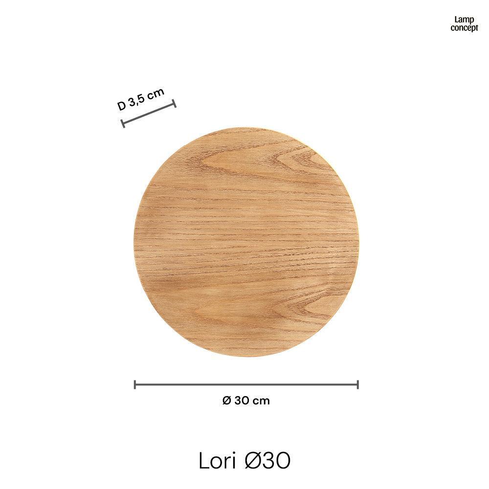 Lori Vägglampa Ø30 Trä