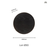 Lori Vägglampa Ø30 Svart Trä-Lampconcept.se