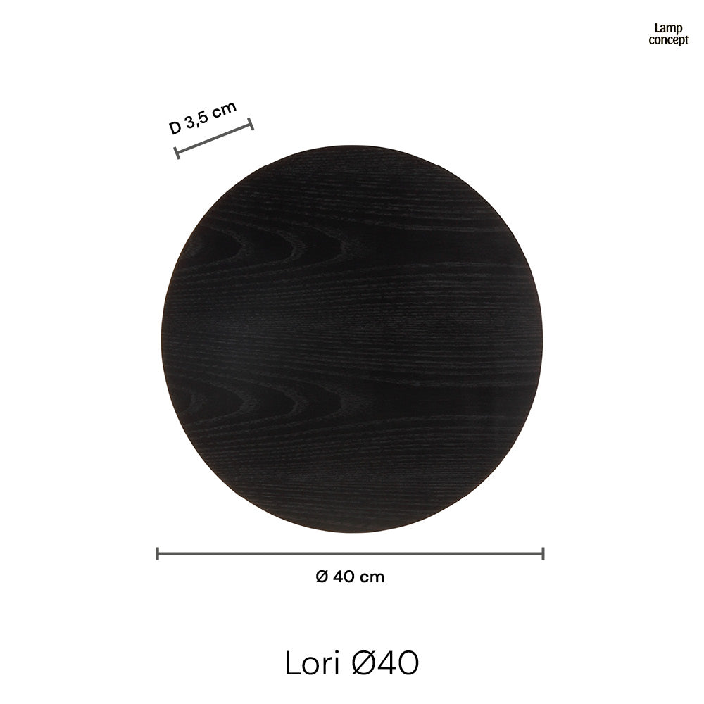 Lori Vägglampa Ø40 Svart Trä