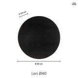 Lori Vägglampa Ø40 Svart Trä-Lampconcept.se